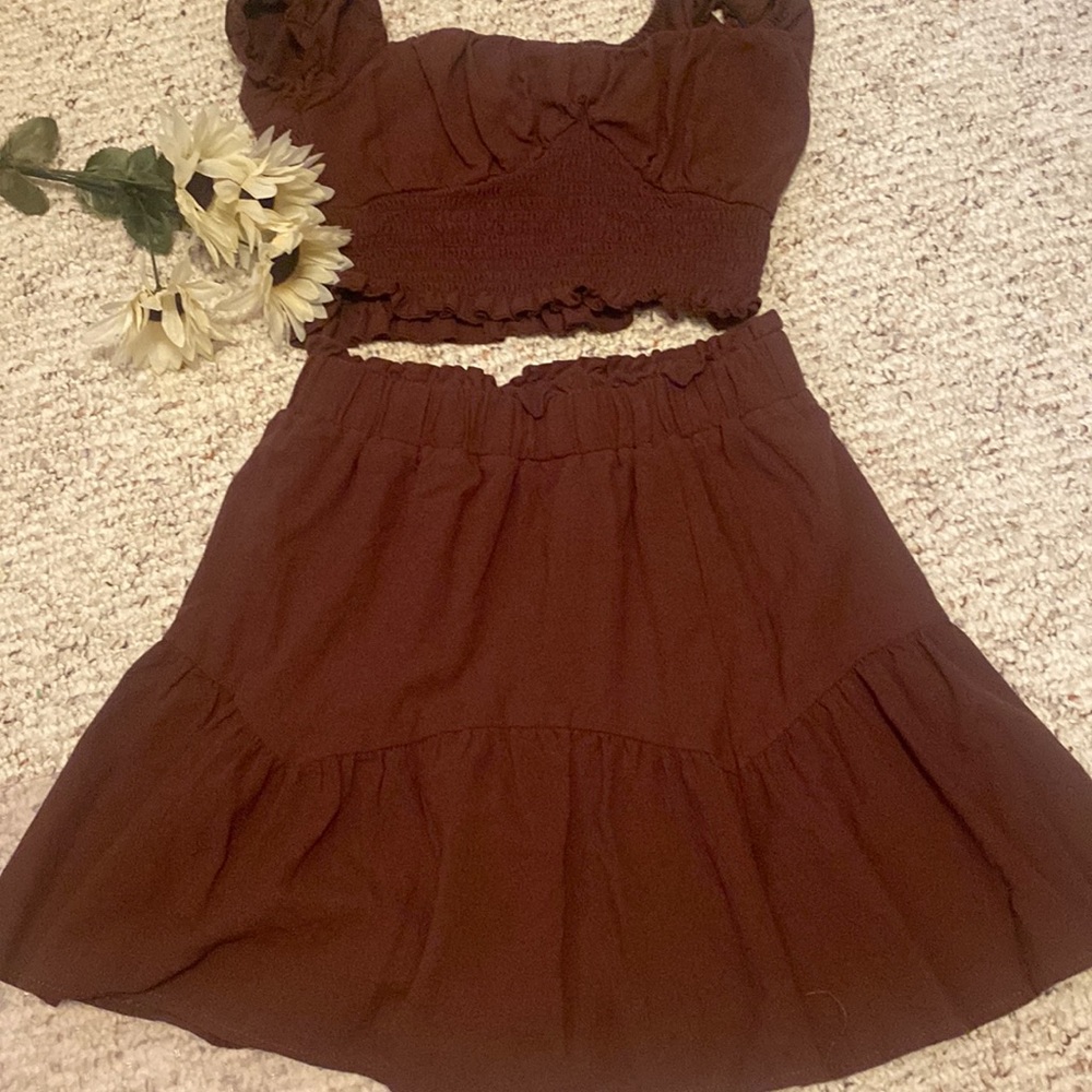 Cute two-piece top and skirt